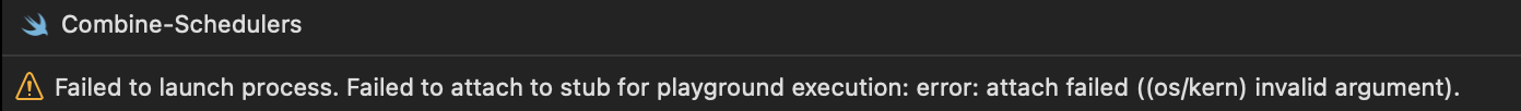 Xcode Playground Error showing "Failed to launch process"